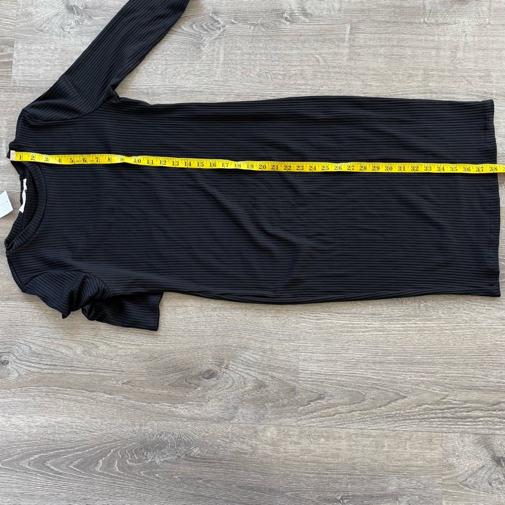 Lush Nordstrom Black Ribbed 3/4 Sleeve Mini Dress L - Picture 11 of 13